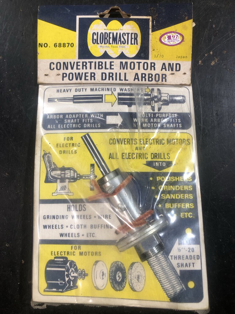 Convertible Motor and Power Drill Arbor