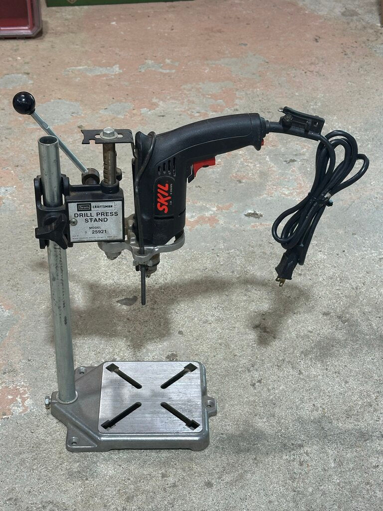 Benchtop Portable Drill Press Stand with Drill