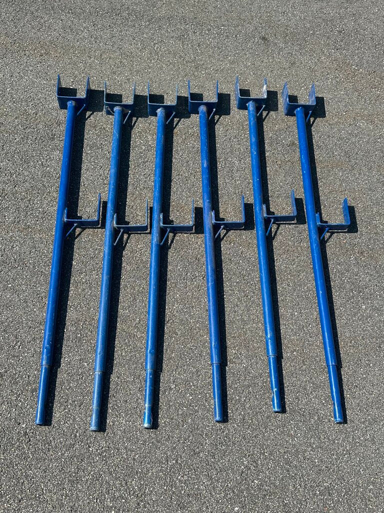 (6) Wall Brackets with (6) Adjustable Back Braces