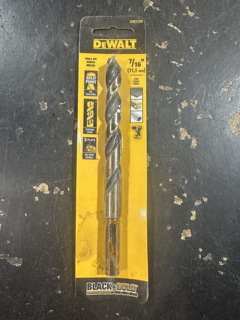 Black and Gold Split Point Drill Bit