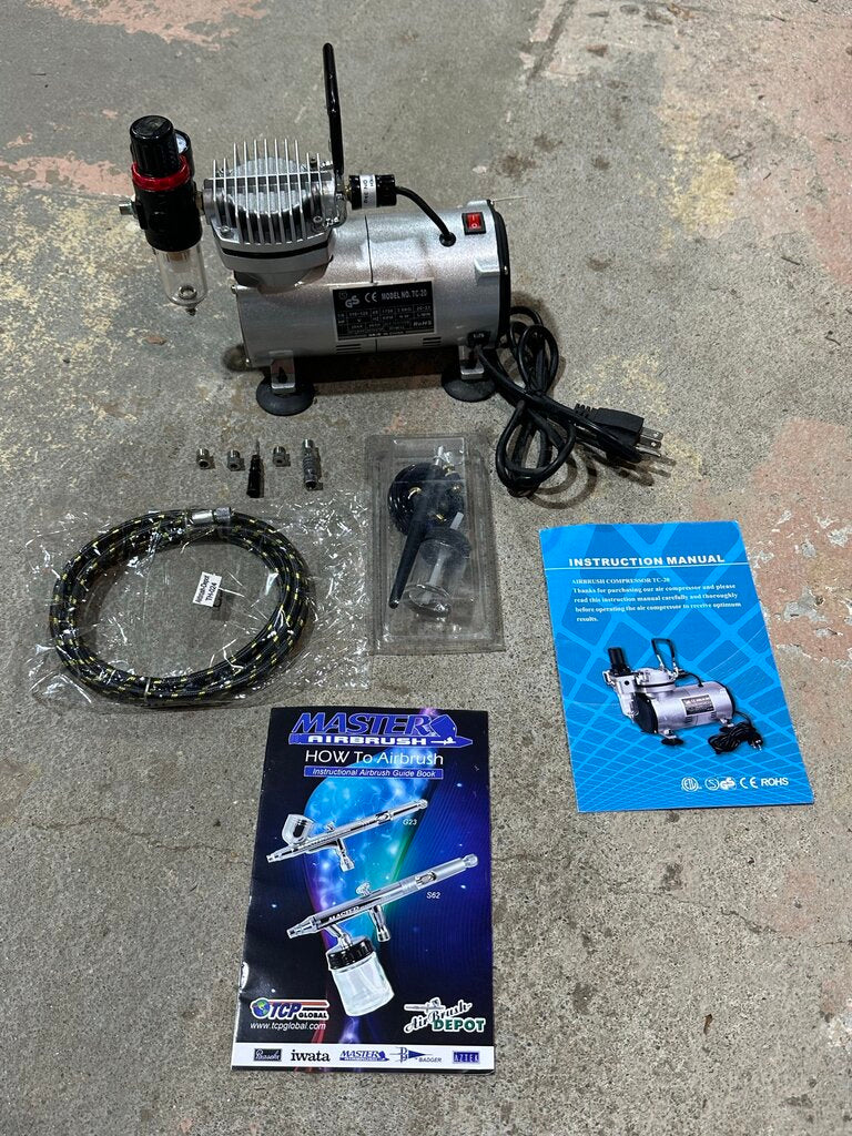Airbrush Compressor Kit with Airbrush & Accessories
