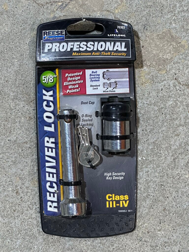 Chrome Trailer Hitch Receiver Lock