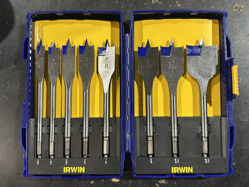 8-Piece Wood Spade Drill Bit Set