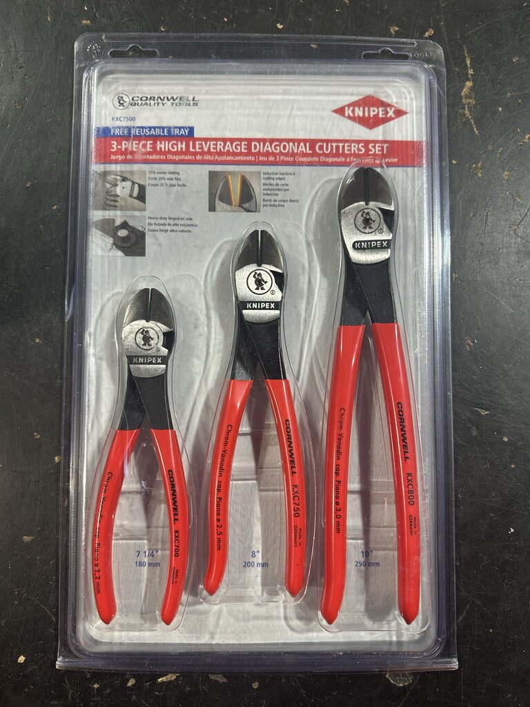 3-Piece Knipex High Leverage Diagonal Cutter Set