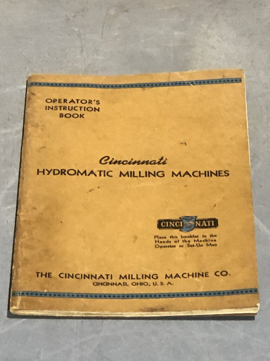 Hydromatic Milling Machines Manual