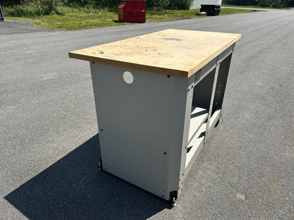 Heavy-Duty Industrial Workbench with Wood Top