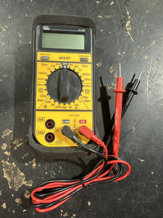 Digital Multimeter with Rubber Boot and Test Leads