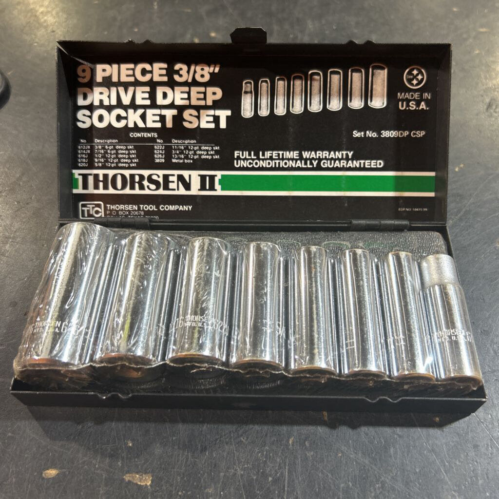 9 Piece SAE Deep Socket Set