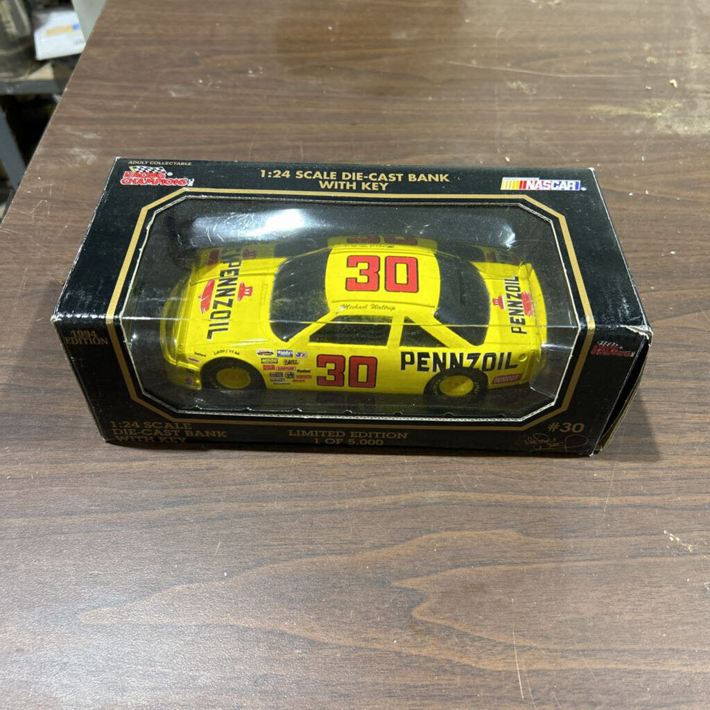 NASCAR Scale Die-Cast Bank With Key