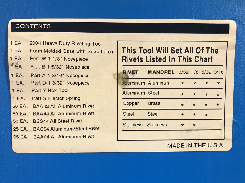 Heavy Duty Riveting Tool Kit