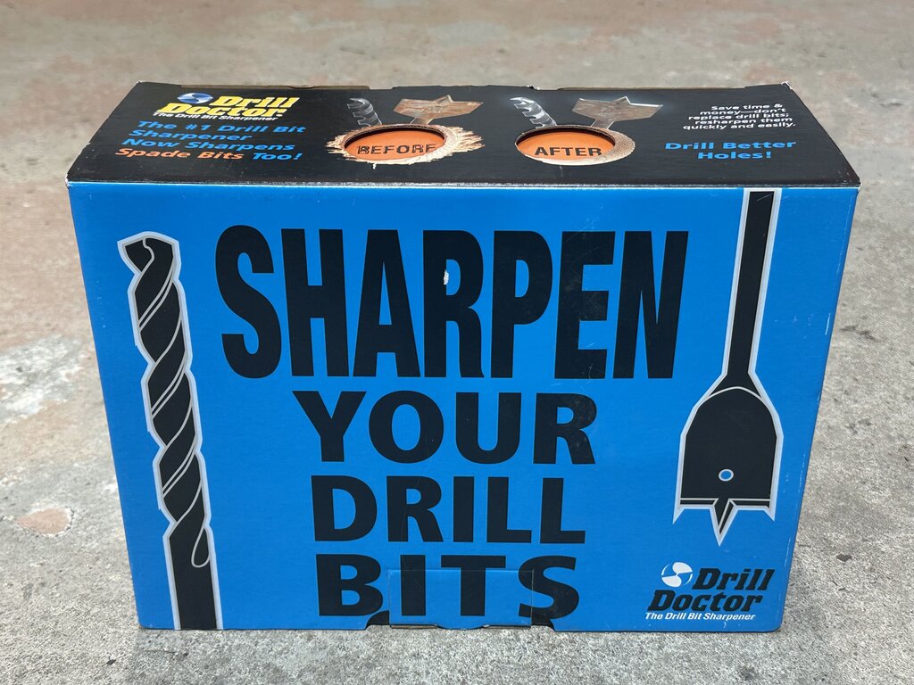 Drill Bit Sharpener With Spade Bit Sharpening Attachment