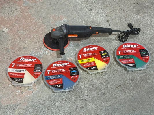 Variable-Speed Rotary Polisher/Sander with Pads