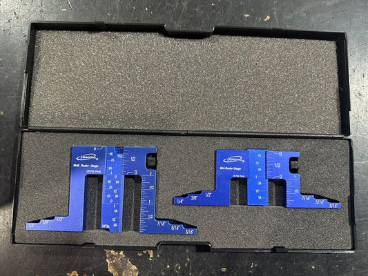 Mini & Multi Adjustable Router Depth & Center Gauge Set