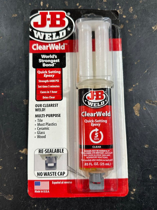 ClearWeld Quick-Set Epoxy Syringe