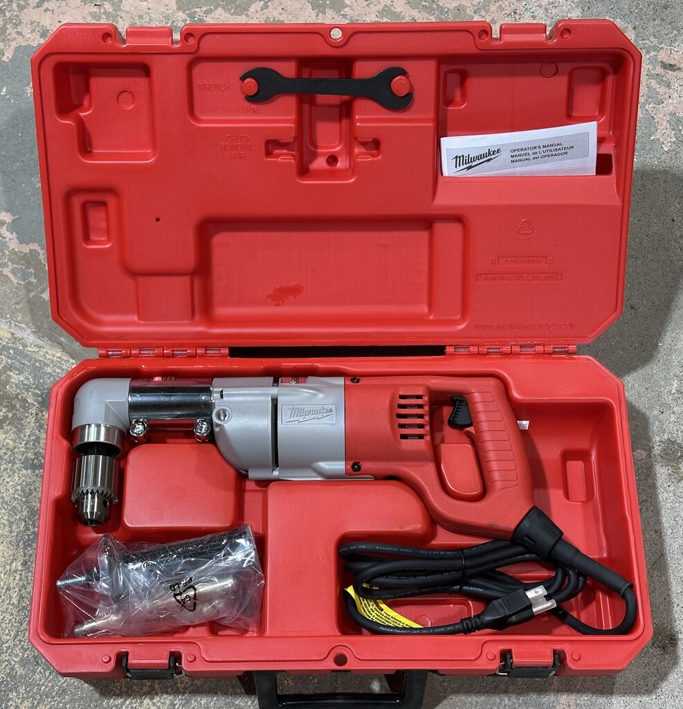 7 Amp Corded 1/2 in. Corded Right-Angle Drill Kit with Hard Case