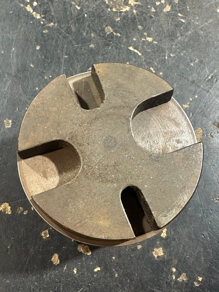 Machinist's Round Steel Bench Block With Four-Hole Anvil