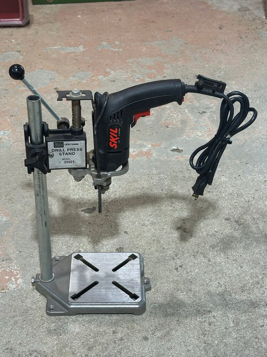 Benchtop Portable Drill Press Stand with Drill