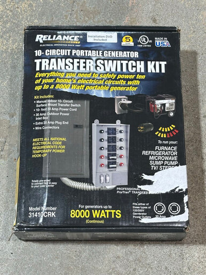 10-Circuit Portable Generator Transfer Switch Kit