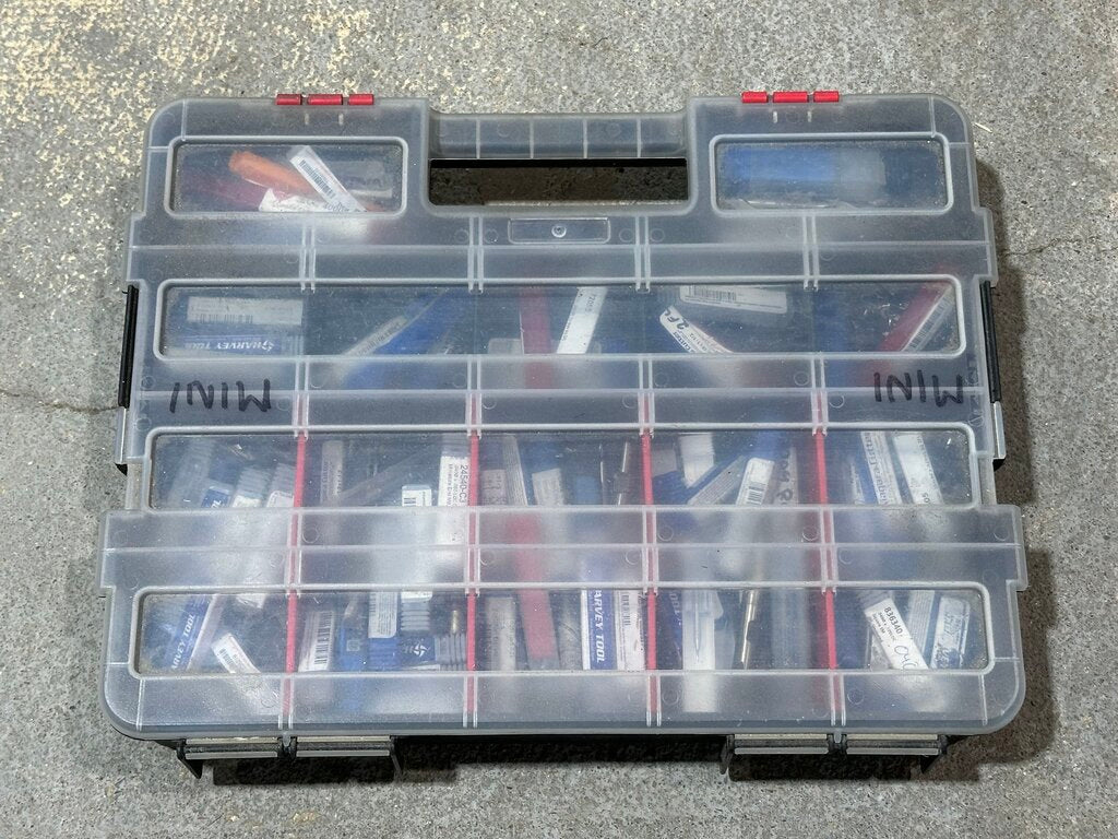 Assorted Carbide End Mill Lot With Storage Case