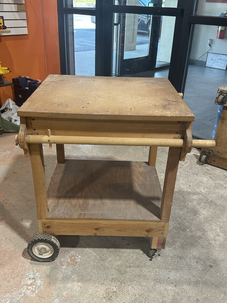 Heavy-Duty Wooden Rolling Tool Stand / Work Cart
