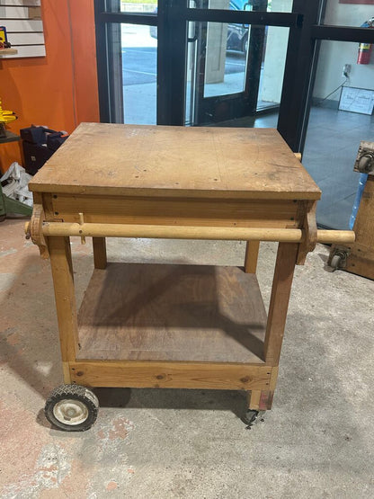 Heavy-Duty Wooden Rolling Tool Stand / Work Cart