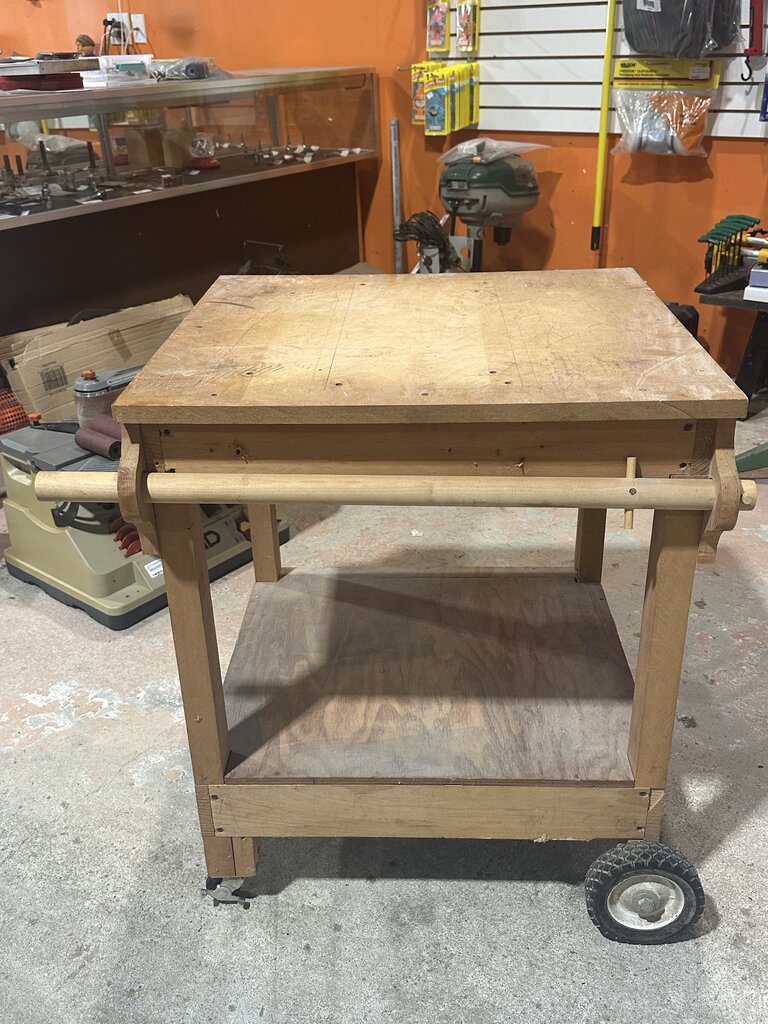Heavy-Duty Wooden Rolling Tool Stand / Work Cart