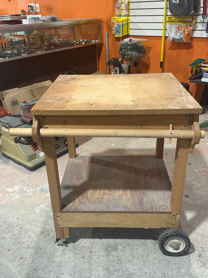 Heavy-Duty Wooden Rolling Tool Stand / Work Cart