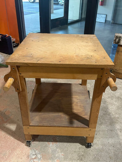 Heavy-Duty Wooden Rolling Tool Stand / Work Cart