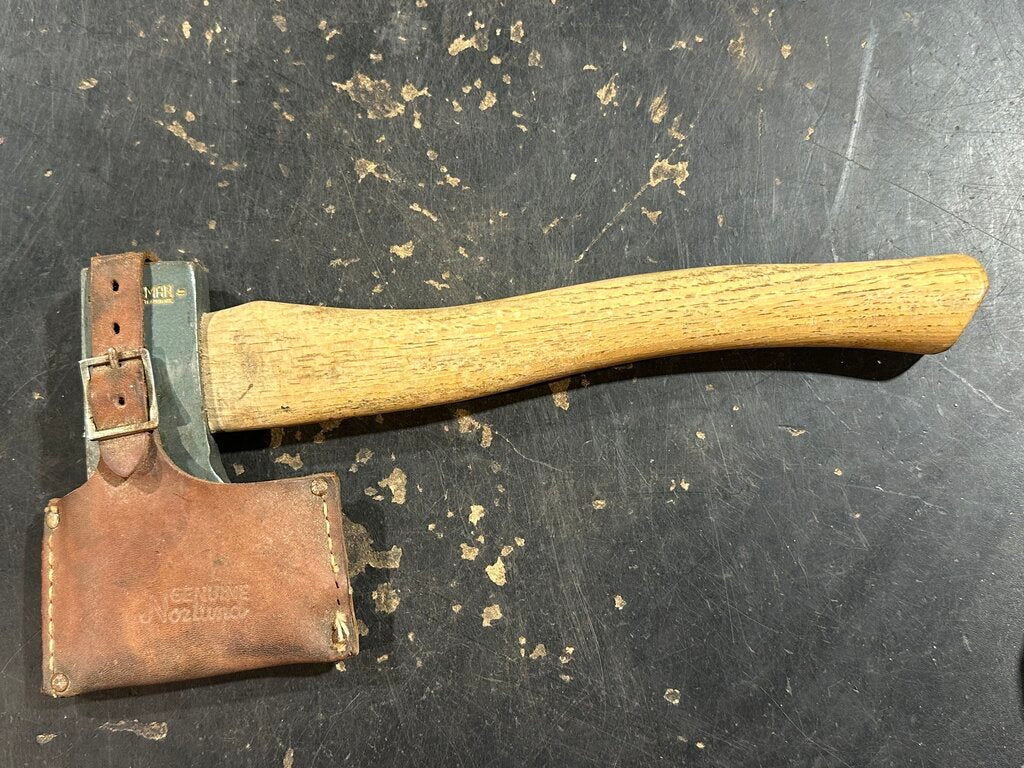 Hatchet With Leather Blade Sheath