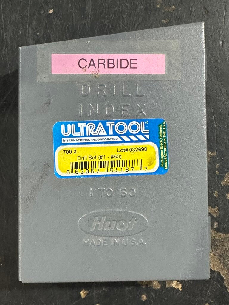 #1–#60 Carbide Drill Index With Assorted Drills
