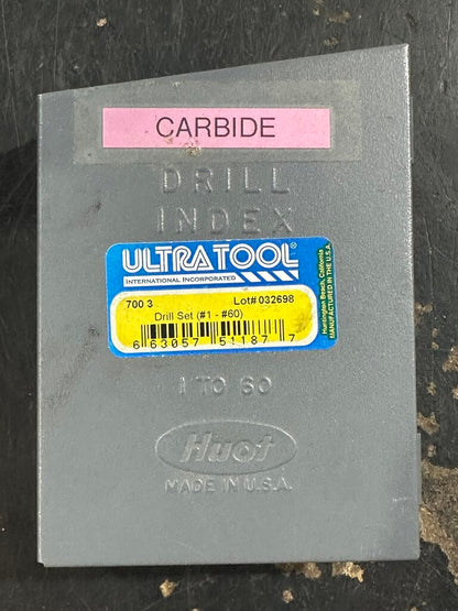 #1–#60 Carbide Drill Index With Assorted Drills