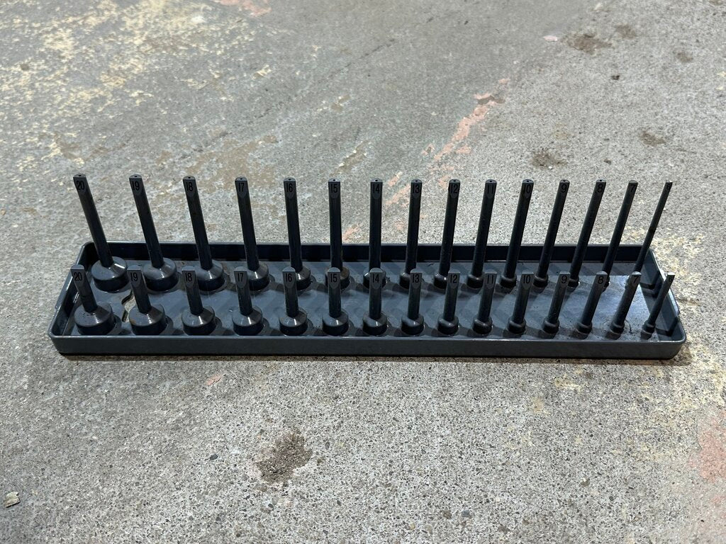 2-Row Socket Holder with Posts (Gray)
