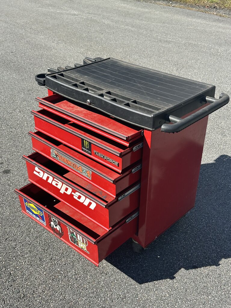 5-Drawer Red Tool Cabinet Workstation