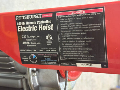 Electric Hoist with Remote Control