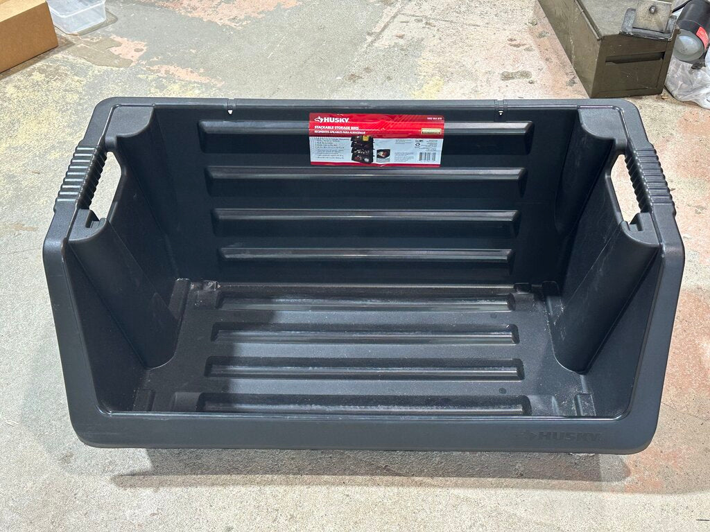 Multipurpose Stackable Space Saving Heavy Duty Storage Bin in Black
