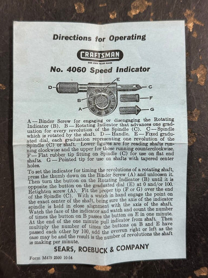 Mechanical Speed Indicator