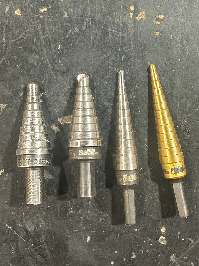 4-Piece Step Drill Bit Lot