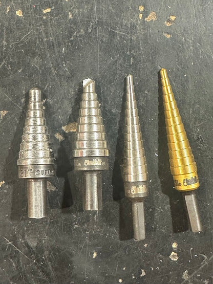 4-Piece Step Drill Bit Lot