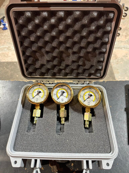 3-Piece Hydraulic Pressure Test Gauge Set