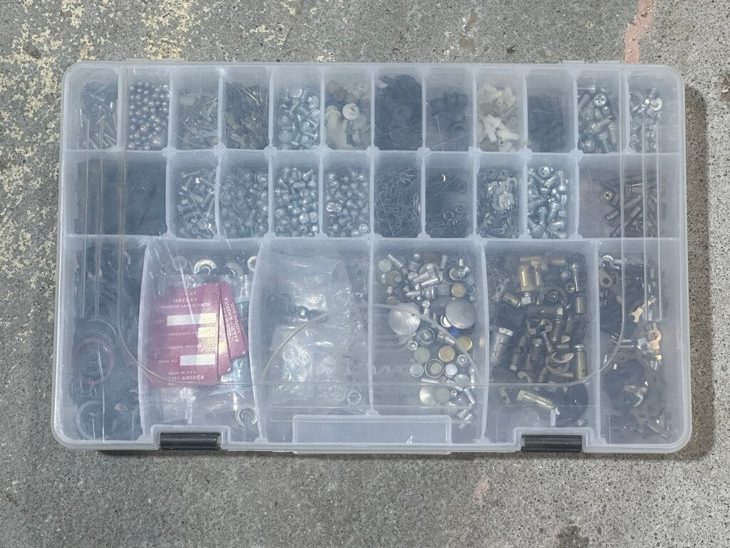 Assorted Industrial Hardware, Fasteners, Clips & Fittings Lot With Organizer