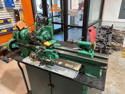 9" Metalworking Lathe With Cabinet & Tooling