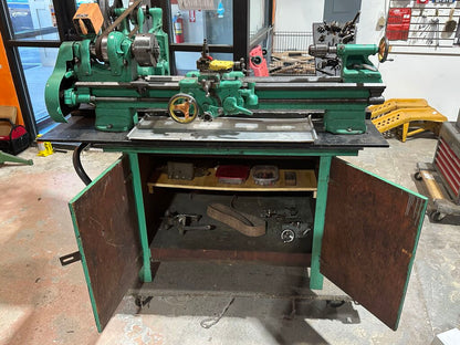 9" Metalworking Lathe With Cabinet & Tooling
