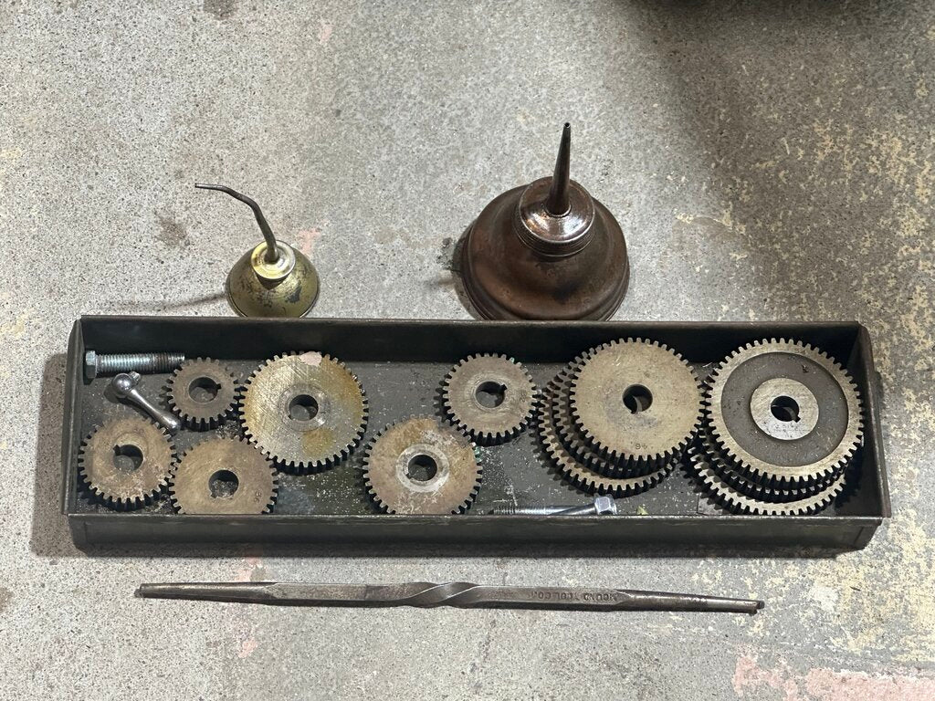 9" Metalworking Lathe With Cabinet & Tooling