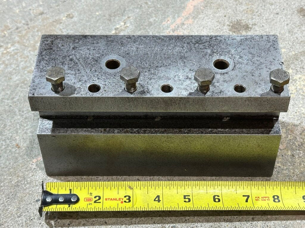 Heavy-Duty Steel Lathe Tool Holder Block With 1" Tool Opening